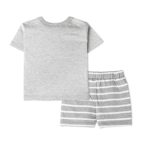Image of ARIEL Baby Boys & Baby girls Cotton Printed Round Neck Half Sleeve T-shirt & Short Summer Clothing Sets