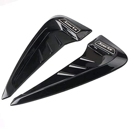 Image of Automaze 2pc Car Air Flow Intake Decorative Side Vent Hood Cover Universal Air Flow Vent Protection Cover (Black)