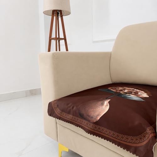 Image of Homerz Premium 'Luxe Series' Holland Velvet Sofa Cover | Smooth Finish | Anti-Skid Fleece Backing | Soft Touch Couch Protector for Living Room (Vase, 1 Seater, Only Seat Cover)