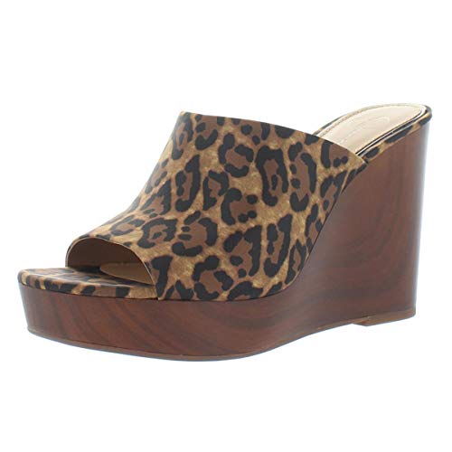 Jessica Simpson Womens Shantelle Slip On Wedge Sandals Brown 7.5 Medium (B,M)