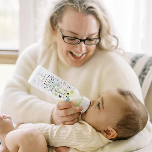 Dr. Brown's Natural Flow Anti-Colic Options+ Narrow Baby Bottle, Frog and Pig, 8 oz/250 mL, with Level 1 Slow Flow Nipple, BPA-Free, 0m+, 2-Pack - Image 3