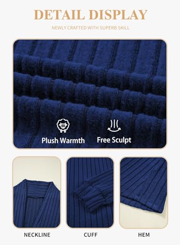 Eytino Women Open Front Cardigan Navy Blue 1X — view 5