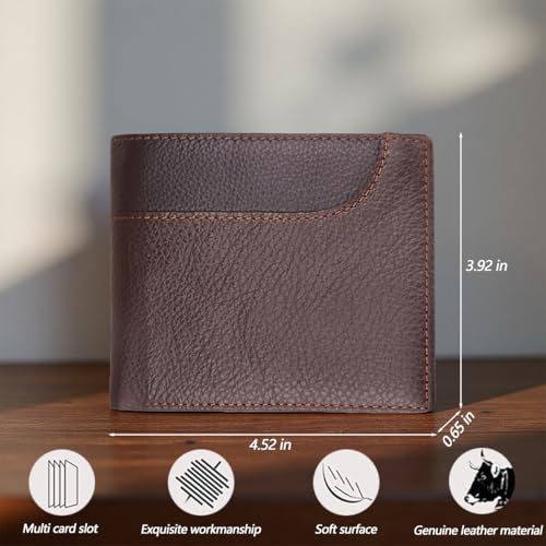 Mens Wallets Rfid Blocking Bifold Wallets for Men, With ID Window, Stylish, Sturdy and Durable Leather Wallets4