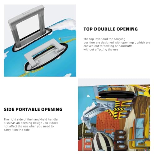 VOSERY Travel Luggage Cover - Different Construction Site Vehicles Washable Suitcase Covers Protector Fits 18-32 Inch Luggage3