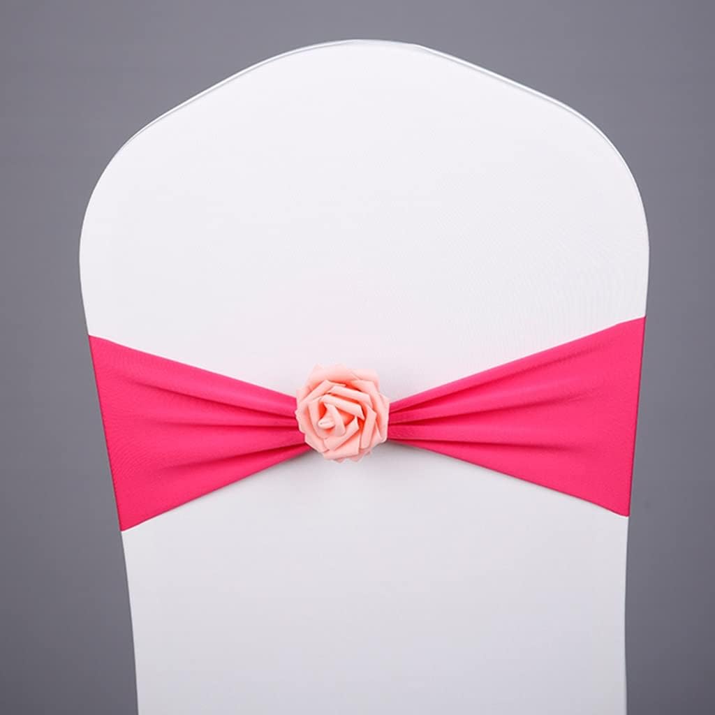 Chair Sashes for Party 10-50Pcs Elegant Art Simulation Roses Chair Ties Wedding Celebration Elastic Chair Back Decoration Easy to Install (Color : A Size :30) (L *50)