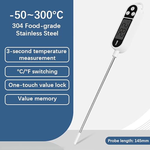 Boulton Digital kitchen Thermometer Cooking food (Battery Included) – Accurate Thermometer with Large LCD Screen Meat Thermometers with Long Probe - ℉/℃ Button for Kitchen Cooking BBQ Water Meat Milk - Image 3