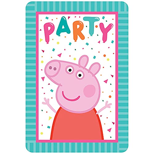 Invitaciones postales Peppa Pig papel multicolor 8 unidades