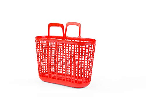Cesta de la Compra Tamaño Pequeño, 395x195x308 (mm), Material Resistente (Rojo)