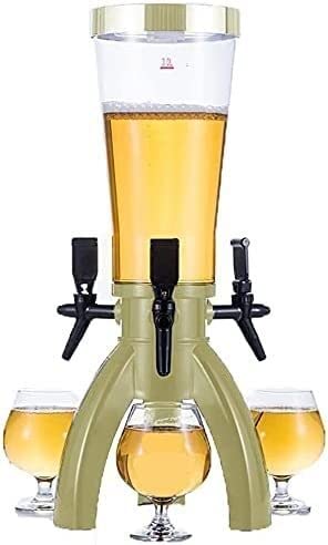 Beer Dispenser Beer Tower Dispenser With 3 Beverage Dispensers Bar Club Party Accessories Beverage Dispenser (gold 17x57cm)(Gold)