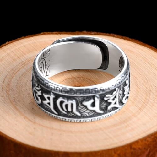 Bague réglable bouddhiste en argent, le cadeau de protection idéal