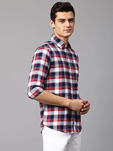 Image of Dennis Lingo Men's Yellow Slim Fit Cotton Casual Shirt