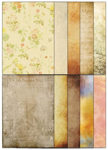 50 Sheets Vintage Design, Scrapbooking or Writing Paper DIN A4. Great for Vintage Invites and Letters