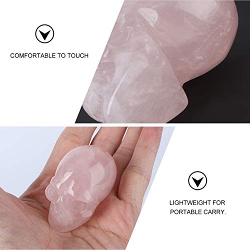 Garneck Cabeça de crânio humano de cristal de quartzo, caveira, cristal, pedra humana, estátua de ca