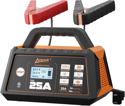 Ampeak Battery Charger,2A/10A/25A Trickle Charger,12V Automatic B...