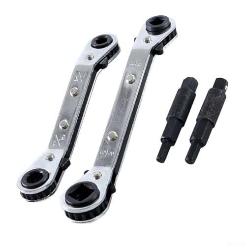 Axorafow Reparación (1 sobre 4 3 sobre 8 3 sobre 16 5 sobre 16) Tener carbono para refrigeración tratada térmicamente Prime Hvac negra - Juego de trinquete con revestimiento hexagonal de acero de 4