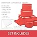 LAMINET 6 Piece Quilted Dinnerware Storage Starter Set - Includes 4 Plate Cases, 1 Cup Case & Platter Case - RED