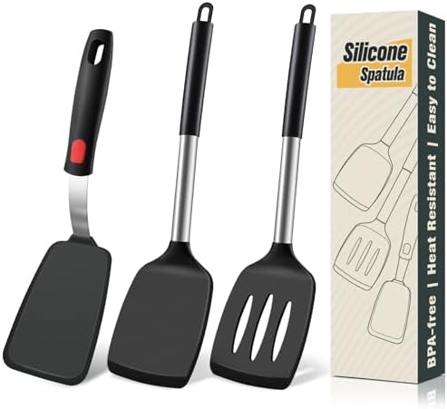 3 Pcs Silicone Spatula Set, Hea...