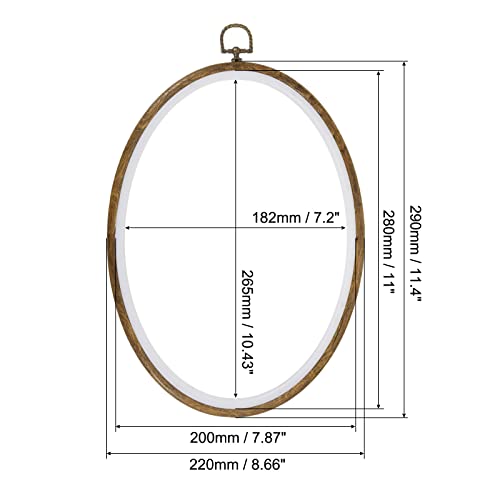 Image of MECCANIXITY Embroidery Hoop Frame 11x8 Inch Oval Imitated Wood Cross-Stitch Ring for Art Craft Sewing Ornament