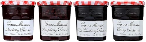 Bonne Maman Preserves, Variety Pack (Strawberry, Raspberry, Wild Blueberry, Cherry), 13 Ounce Jars (Pack of 4)
