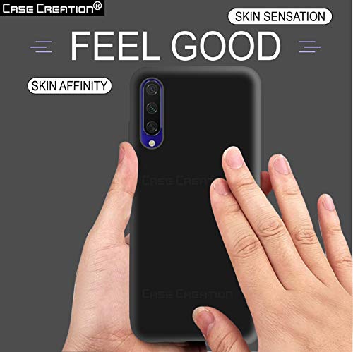 Image of Case Creation Luxurious OG Series for Xiaomi Mi A3 Case Cover,Anti-Dirty Slim Case Frosted Matte Cute Candy TPU Raised Bezel (Splash of Color) Back Cover for Xiaomi Mi A3 -Black