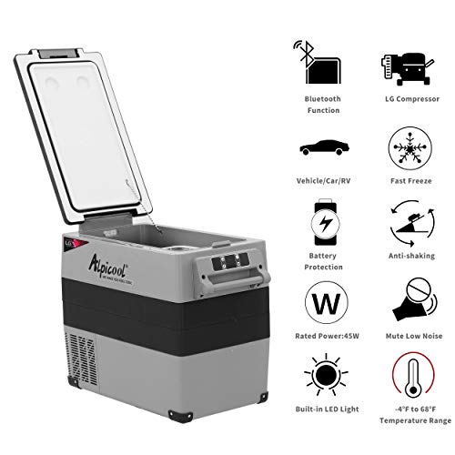Image of Alpicool LGCF55 Portable Refrigerator 12 Volt Car Freezer 52 Quart Mini Fridge Freezer (-4℉~68℉) for Truck, RV, Vehicle, Travel, Outdoor -12 /24V DC