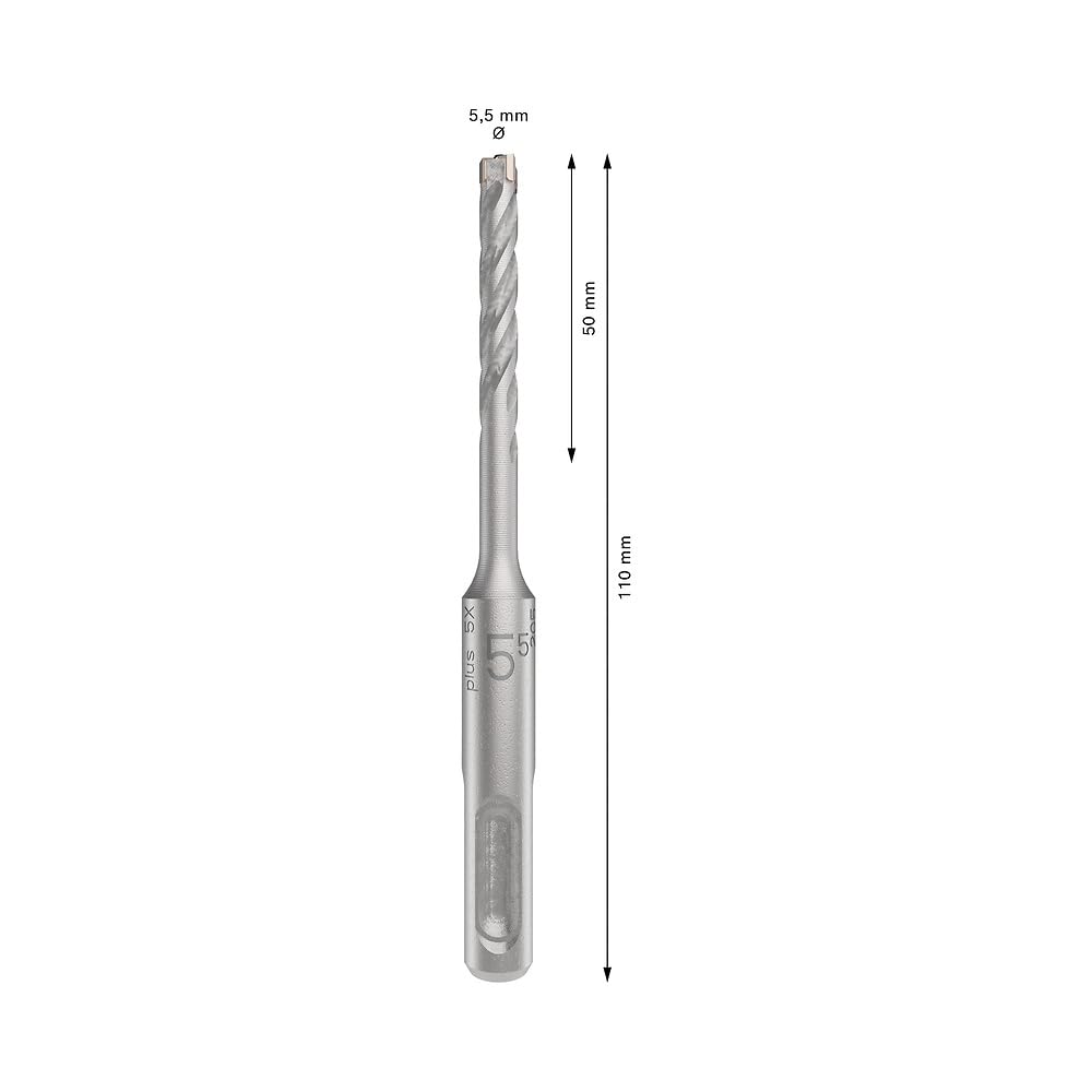 Bosch 1x PRO SDS plus-5X Kırıcı Delici Delme Ucu (Donatılı Beton, Beton, Ø 5,50 mm, Professional Aksesuar Kırıcı Delici)