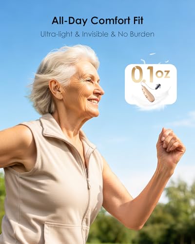 Image of Karthus Hearing Aids, Rechargeable Hearing Aids for Seniors with Hearing Loss, Noise Cancelling & Clear Sound for Conversations & TV, Easy One-Button Control, No App Needed, 100H Battery, Black