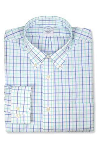Brooks Brothers Mens Regular Fit Lightweight Cotton Square Double Plaid Button Down Shirt,