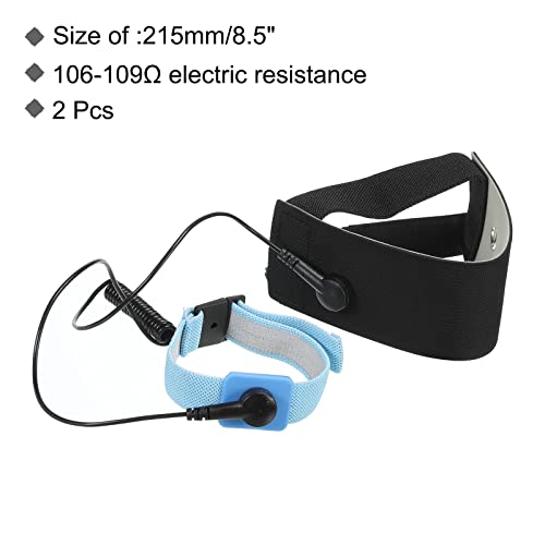 Image of MECCANIXITY 2pcs ESD Anti Static Foot Heel Straps Anti Static Wrist Strap Adjustable 8.5 inch for Grounding Protecting Electronics Against Electric Shock