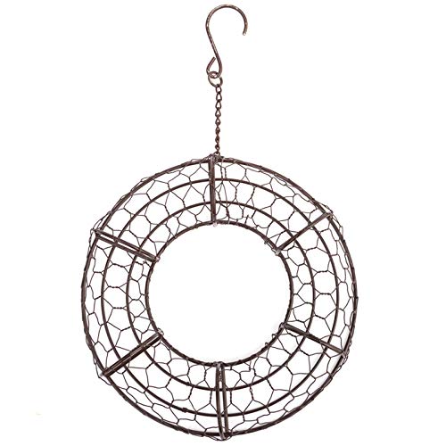 Hapeisy Percha redonda de alambre con marco de corona, soporte de metal para macetas colgantes para plantas con gancho, cesta colgante de flores, para decoraci�n del hogar y jard�n (sin plantas)