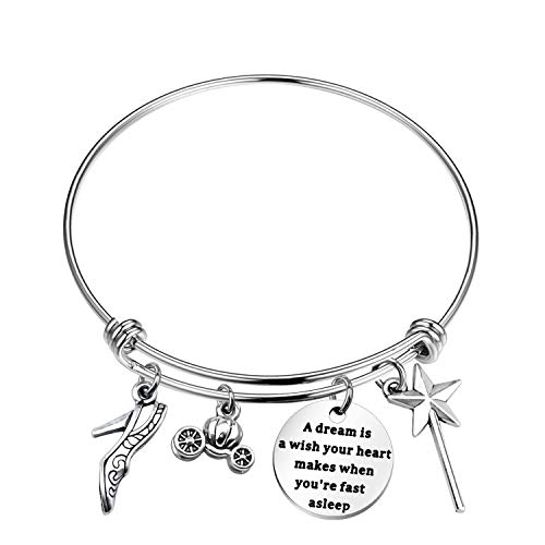 ENSIANTH Dream Princess Bracelet A Dream is A Wish Your Heart Makes When You're Fast Asleep Disney Gift (Dream Bracelet)