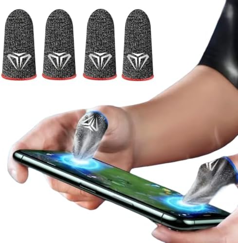 Kit 4 pçs Luva De Dedo Gamer Linha Pro Fibra de Prata 2025 linha ...