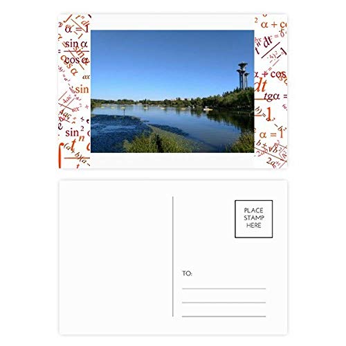 Carte postale merci illustrée d'un lac urbain à offrir en coffret de 20