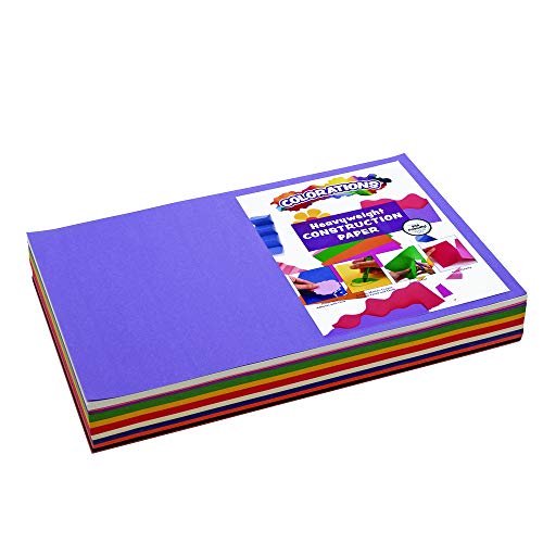 Colorations Construction Paper Pack, 10 Assorted Colors, 12