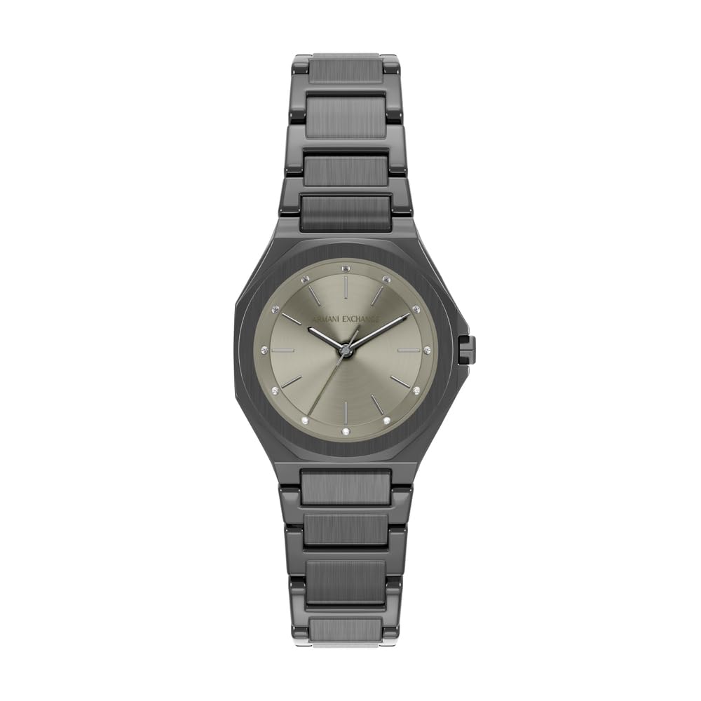 Armani Exchange Reloj para Mujer, Movimiento de Cuarzo de Tres Agujas y Caja de 34 mm con Correa de Acero Inoxidable o Cuero