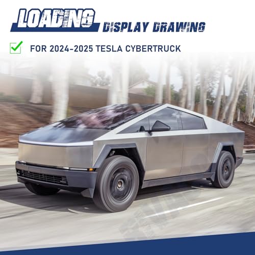 Estribos laterales para Tesla Cybertruck 2024-2026, acero negro miniatura 2