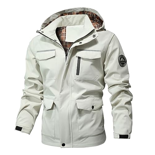 NaLatia Giacca da Sci Montagna Calda Invernale Parka da Neve Imbottita Cappotto da Snowboard Giubbotto con Cappuccio Impermeabile Uomo