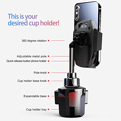 UHFaFi Dash Mount Phone Holder, Black, Compatible with iPhone 14/14 Pro/14 Pro Max, Samsung Galaxy S22/Note 20/A72/A52 5G, Huawei Google OnePlus and all smartphones