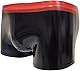 GREEFEI Schwarze Latex Boxershorts für Männer,Gummi Slips Handgefertigte,Modische Niedrige Sitzende aus Gummi Kleidung Shorts 3XL