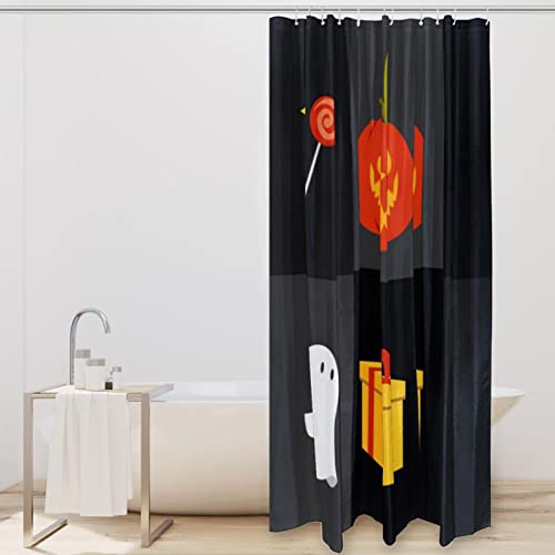 Rideau de douche Halloween citrouille haute qualité texturée de 182 cm - 3