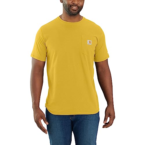 Carhartt Herren Force Relaxed Fit Midweight Short-Sleeve Pocket 104616 Arbeits-T-Shirt, Gelbes Curry, Klein – Ansicht 2