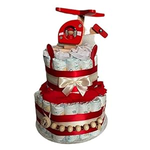 WindeltortenZauber – Middelgrote luiertaart helikopter / helikopter neutraal voor jongens en meisjes babygeschenk…