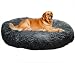 XXL Panier pour Chien Tissu Peluche,Lit Moelleux Rond pour Chien,XL Panier Chien Orthopedique,Coussin Anti Stress pour Chien Moyen Grand Taille,Lavable Tapis Chien XXXL (110cm, Gris foncé)