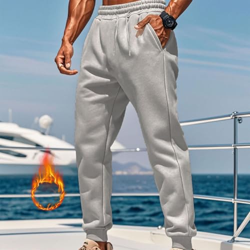 for Man Fall Winter Fleece Lined Wool Track Athletic Pleated Thermal Fuzzy Pants Sweatpants Mens 20252