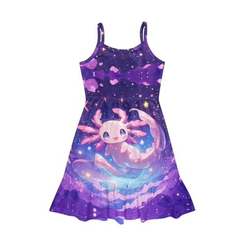 Spaghetti Straps Dresses for Girls Sleeveless Halter Dress Summer Knee Length Sundress3