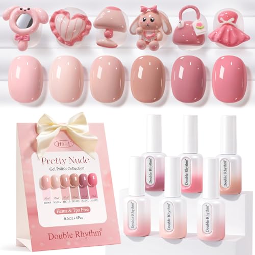 Double Rhythm 6 Pcs Hema Free Gel Polish Set 0.50 OZ Same Color S...