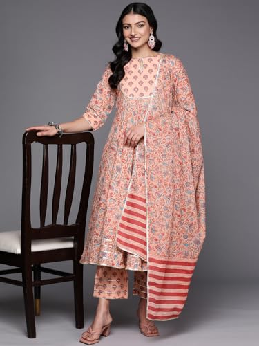Image of Libas women's Pure Cotton Kurta Sets | daily wear suit