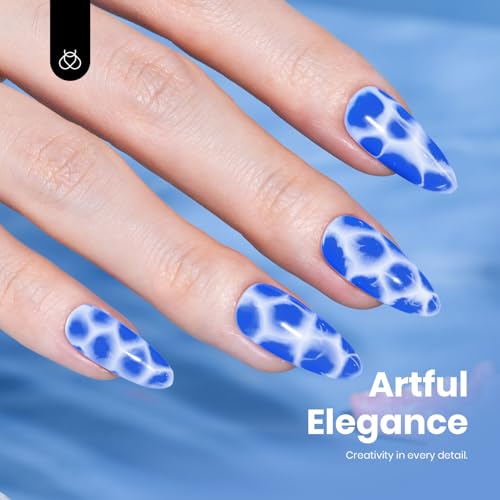 Image of Beetles Blue Gel Polish - Hema Free Abyss Halo Blue Gel Nail Polish, Soak off UV Led Lamp Summer Nails Art Colorful Bottle Manicure for Women