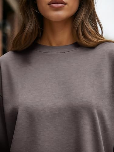 Image of Trendy Queen Womens Oversized Long Sleeve Shirts Fall Tops 2026 Basic Tees