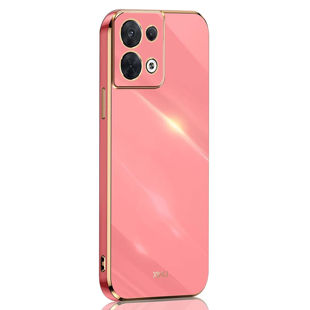 SEAHAI Cover per Oppo Reno 8 PRO 5G (Reno8 PRO 5G), Custodia Protettiva Ultra Sottile ed Elegante in Silicone TPU Flessibile, Glitter Placcatura Phnom Penh Design Cover Antiurto Case, Bianca